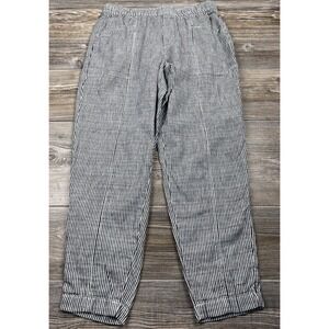 Old Navy Striped Linen Blend Tapered Crop Pants S Blue/White Stripe Beach